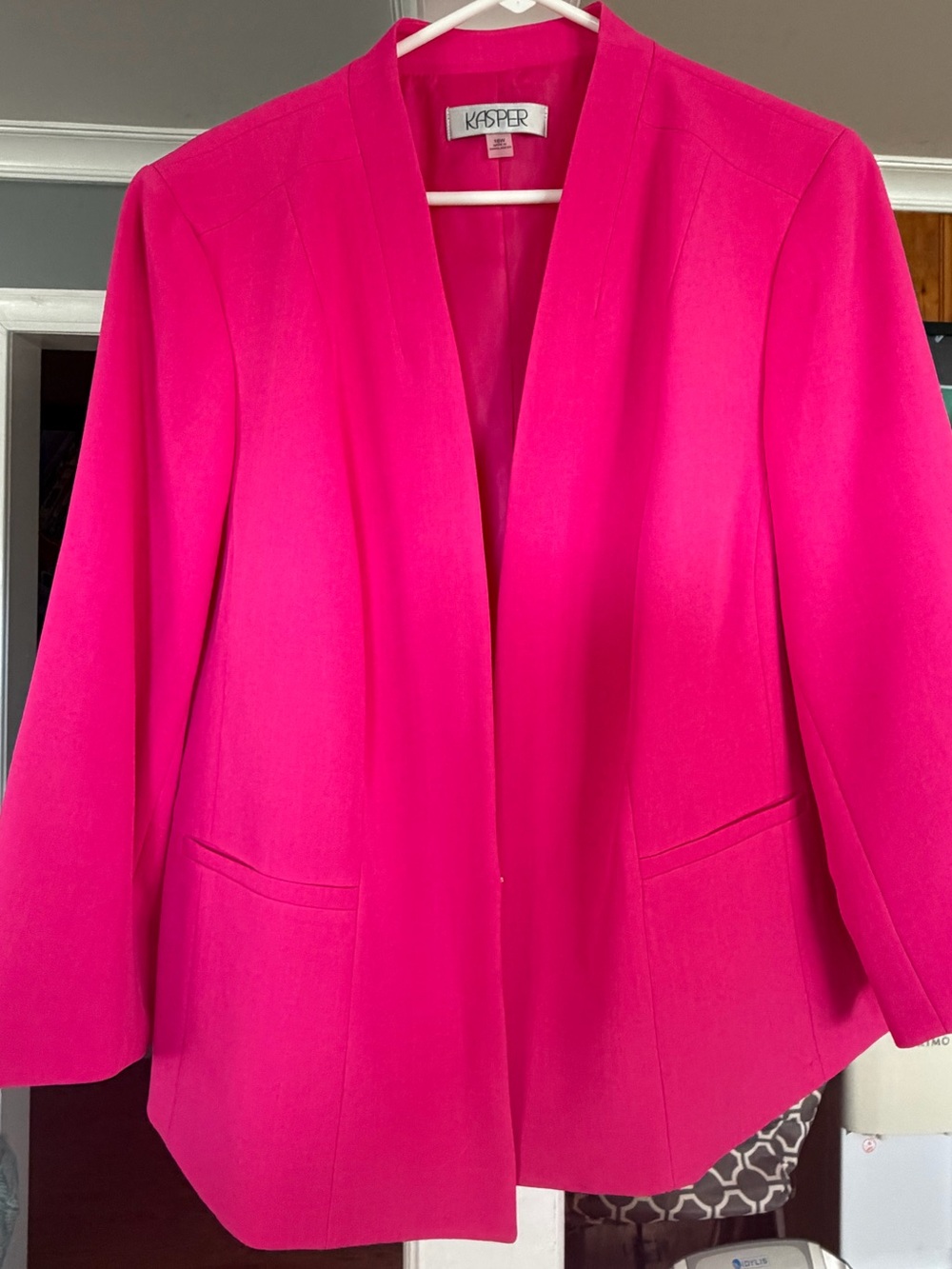 Brand new-Kasper Women's Bright Pink Open-Front Blazer